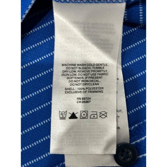 Columbia Blue Striped Polo Shirt Omni-Shade Sun Protection Short Sleeve Sz XL - Picture 6 of 8
